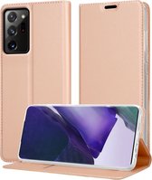 Cadorabo Hoesje geschikt voor Samsung Galaxy NOTE 20 ULTRA in CLASSY ROSE GOUD - Beschermhoes met magnetische sluiting, standfunctie en kaartvakje Book Case Cover Etui