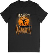 T Shirt Meisjes Jongens - Halloween Print - Zwart - Maat 116