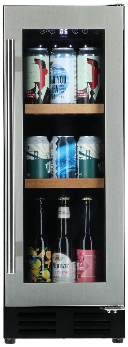 Bierkoelkast Melbourne - glazen deur met RVS rand - 48 flessen - Koelkast horeca - Bier koelkast voor Thuis - Flessenkoelkast- Drank koelkast - Bierkast
