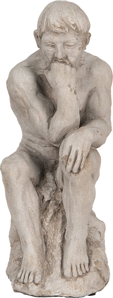 Decoratie Beeld Mens 31 cm Grijs Steen