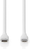 Nedis Lightning Kabel - USB 2.0 - Apple Lightning 8-Pins - USB-C Male - 480 Mbps - Vernikkeld - 1.50 m - Rond - Silicone - Wit - Doos