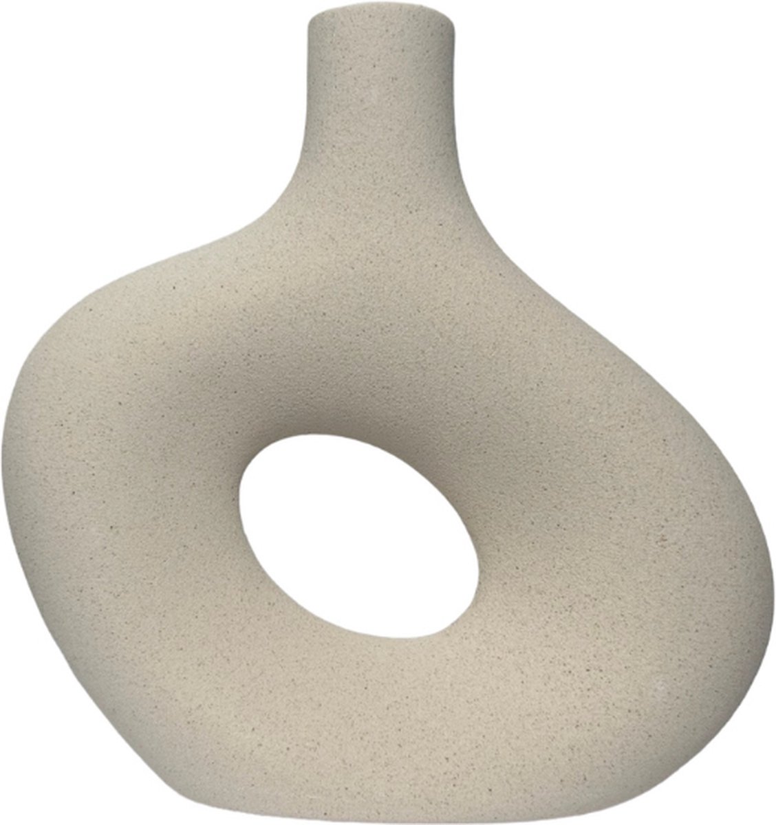 Keramische Vaas - Vaas Wit - Moderne Vaas - Donut Vaas - Decoratieve Vaas