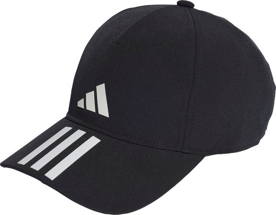 adidas Performance 3-Stripes AEROREADY Running Training Honkbalpet - Unisex - Zwart- Volwassenen (L/XL)