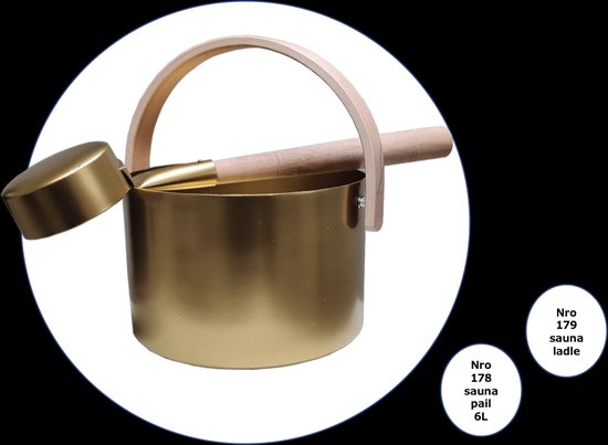 Antibacteriële Sauna Emmer CopperGarden Sauna-emmer Van Blank Koper - Met Houten Handvat, Voor Opgieten, Antibacterieel Decoratieve Emmer Voor Sauna