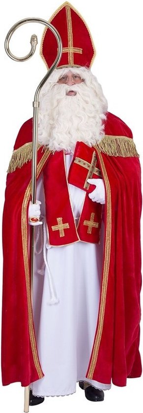 Sinterklaas kostuum - inclusief ring en kruis ketting met rode steen