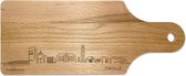 Skyline Borrelplank Zwolle - Hapjesplank - Serveerplank - Cadeau Jubilea - Cadeau verjaardag - Cadeau geschenk - Serveren - WoodWideCities