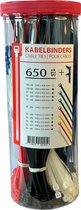 Kabelbinders in 6 verschillende maten en 6 kleuren - In Bewaardoos - Tyraps - Bundelbandjes - Allesbinders - (099.0511)