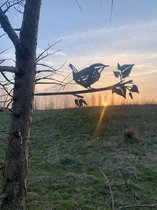 Metalen vogels tuin decoratie - De Winterkoning - Decoratie vogels