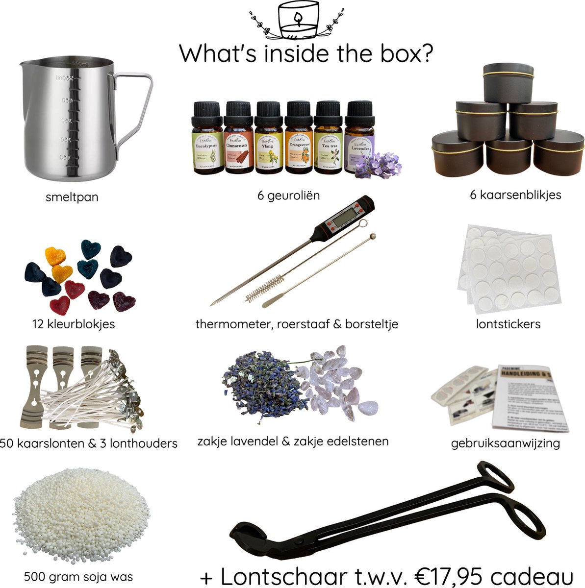 Deluxe Kaarsenmaakset | Kaarsen maak set voor volwassenen | DIY Geurkaarsen maken | Kaarsen Maken Starterspakket | Inclusief Lontschaar | Creatief Cadeau — afbeelding 2
