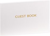 SecaDesign Gastenboek - GUEST BOOK - A4 formaat - wit / goud - receptieboek huwelijk - GBW2130GG