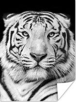 Poster Tijger - Zwart - Wit - Portret - Dieren - 90x120 cm