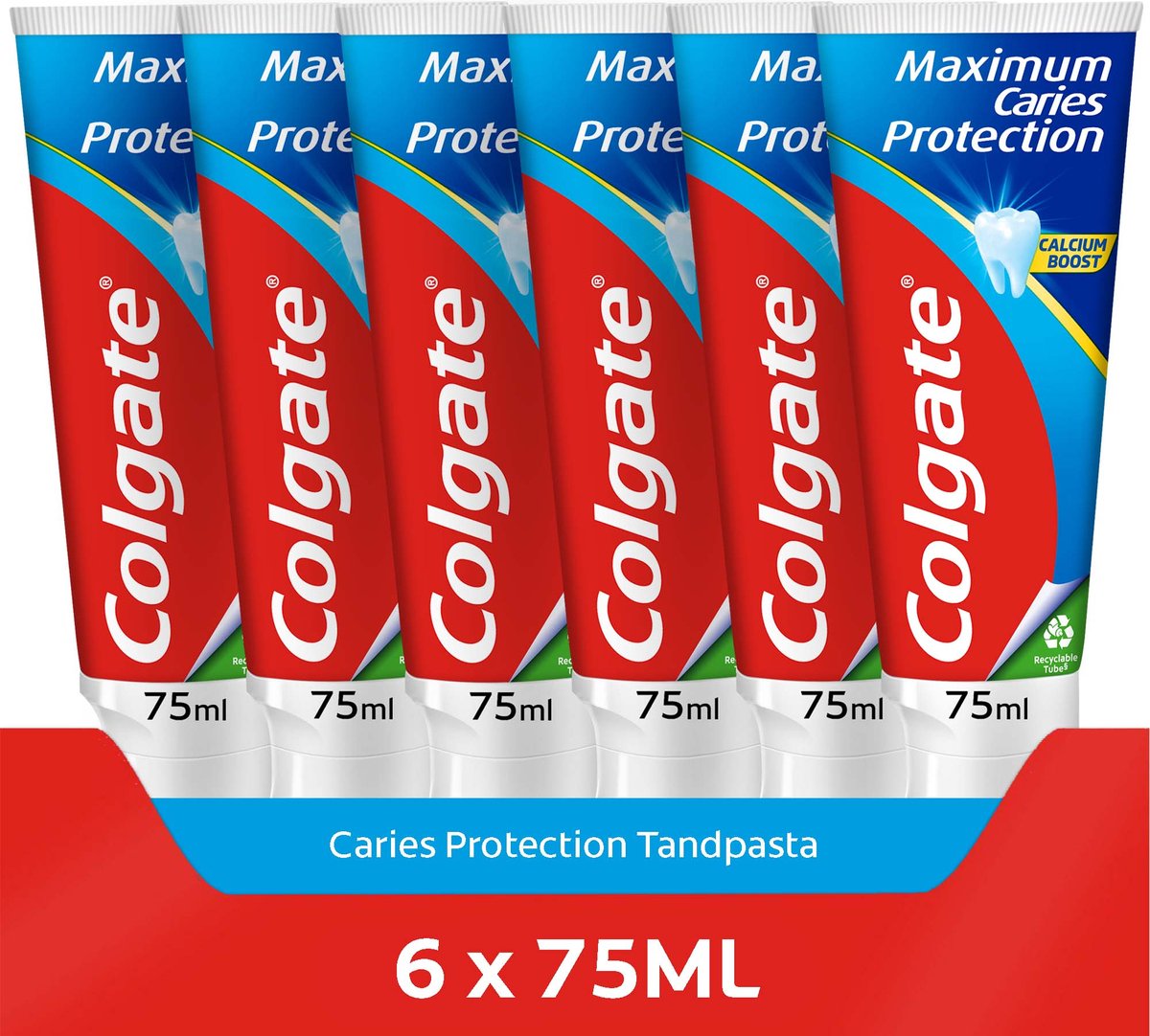 Colgate Maximum Caries Protection tandpasta 6 x 75ml - Tegen gaatjes - Voordeelverpakking