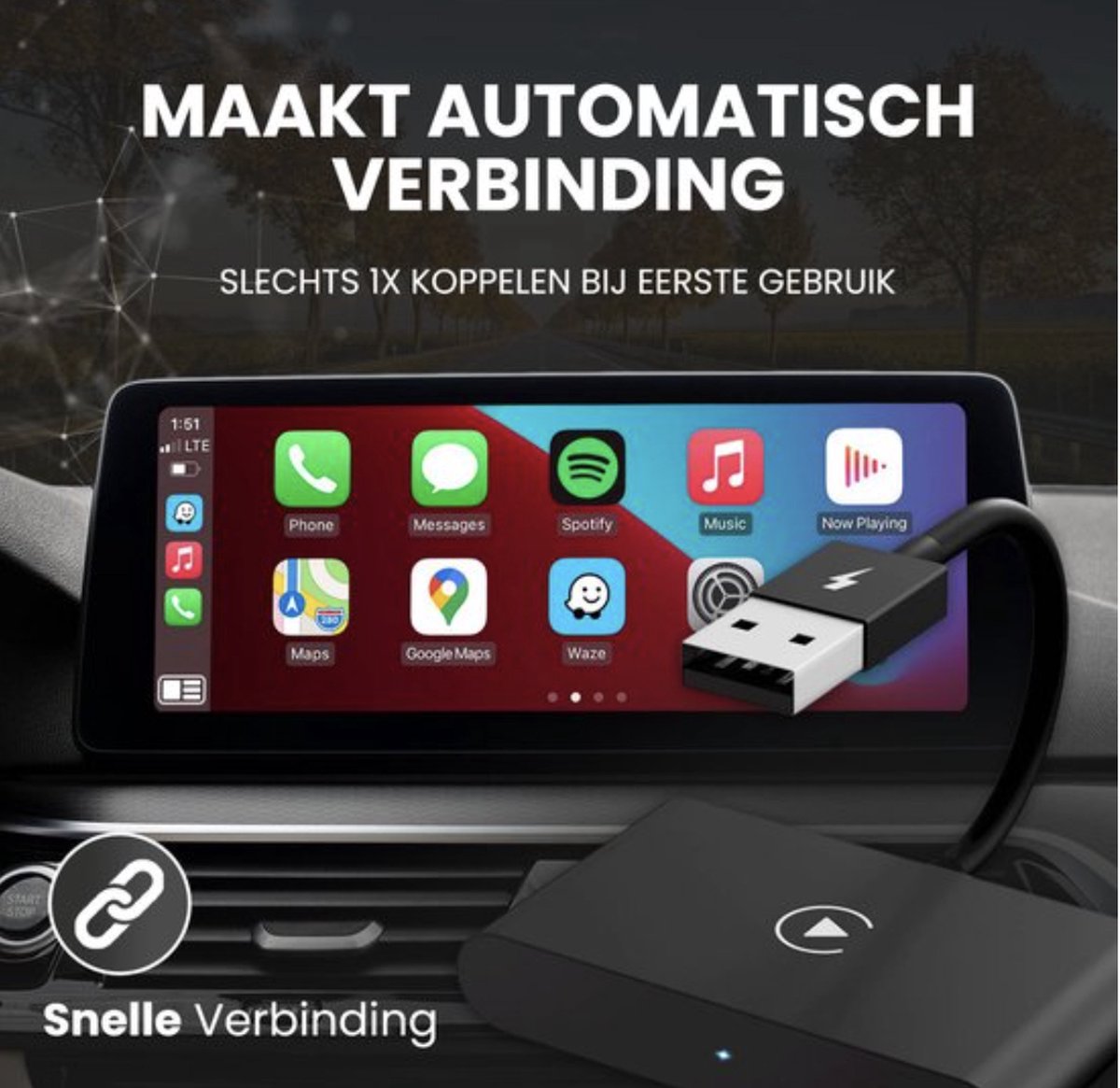 Carplay Dongle Draadloos Carplay Apple iPhone 2023 Model