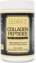 Luxire® Premium Collageen Poeder - Collageen Peptides met Hyaluronzuur en Vitamine C - Hydrolisaat Type I en III Collageen - 40 Doseringen - Inclusief Maatschepje