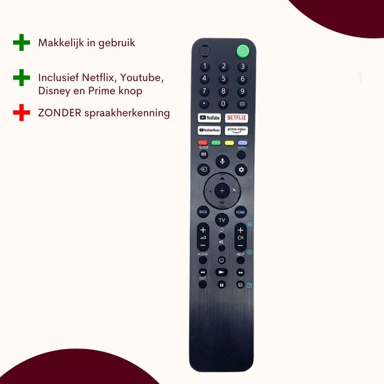 SONY RMF-TX520E Afstandsbediening - Vervangende