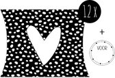 12x Traktatie doosjes / Uitdeeldoosjes / Cadeaudoosjes | White Heart & Flakes | 12 x 11 cm | incl. stickers