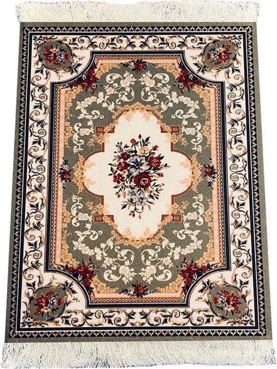 Perzisch Tapijt Muismat (Groenbeige)