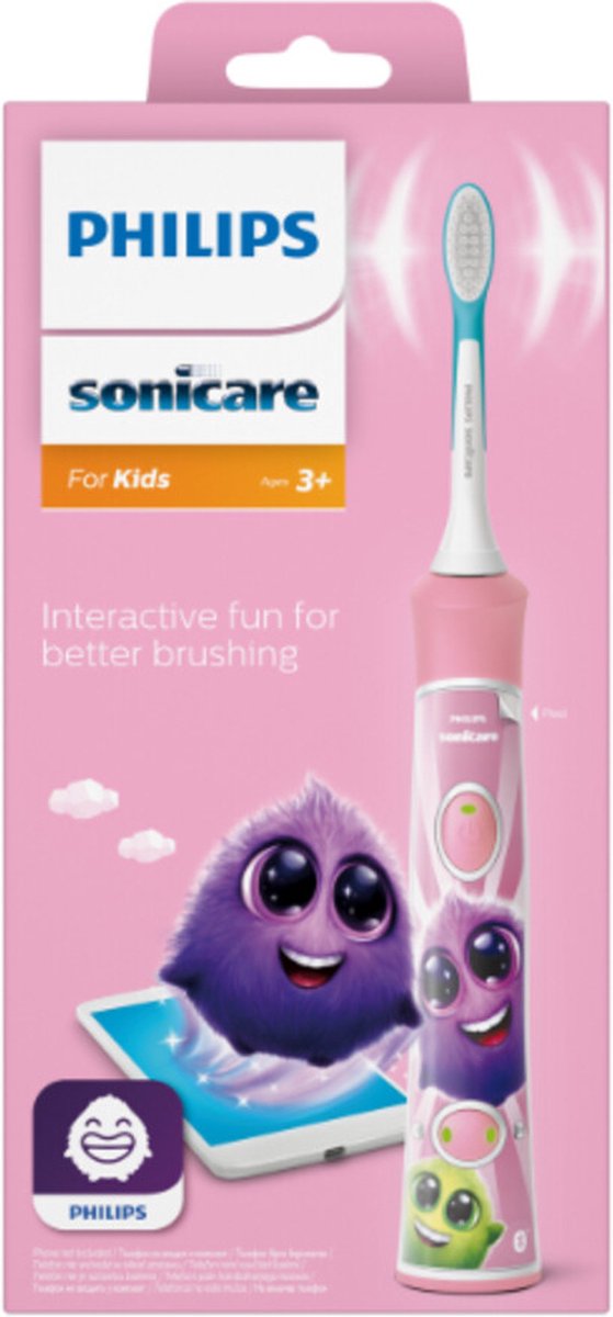 Afbeelding 3 van Philips Sonicare For Kids - Elektrische tandenborstel voor kinderen - Roze - Met App - HX6352/42