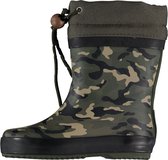 XQ Footwear - Regenlaarzen - Legerprint - Groen - Zwart - Maat 25/26