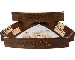 Handgemaakte Ovale Rummy Speelset - Okey - Luxe uitgave - Inclusief Tas - Rummi - Bordspel - Okey Takimi