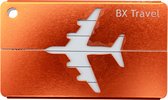 Bagagelabel - Koffer Label - Reisaccessoire - Luggage Tag - Aluminium Label - Kleur: Oranje - Merk: BX Travel®