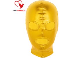 BDSM Masker bivakmuts - Latex look - Rits - Goud
