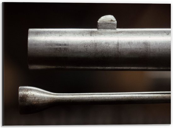 Dibond - Close-up van Loop van Geweer - 40x30 cm Foto op Aluminium (Wanddecoratie van metaal)