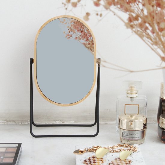 Oliva's - Miroir - Miroir de Maquillage - Miroir sur pied - Miroir de table - Cadre Zwart