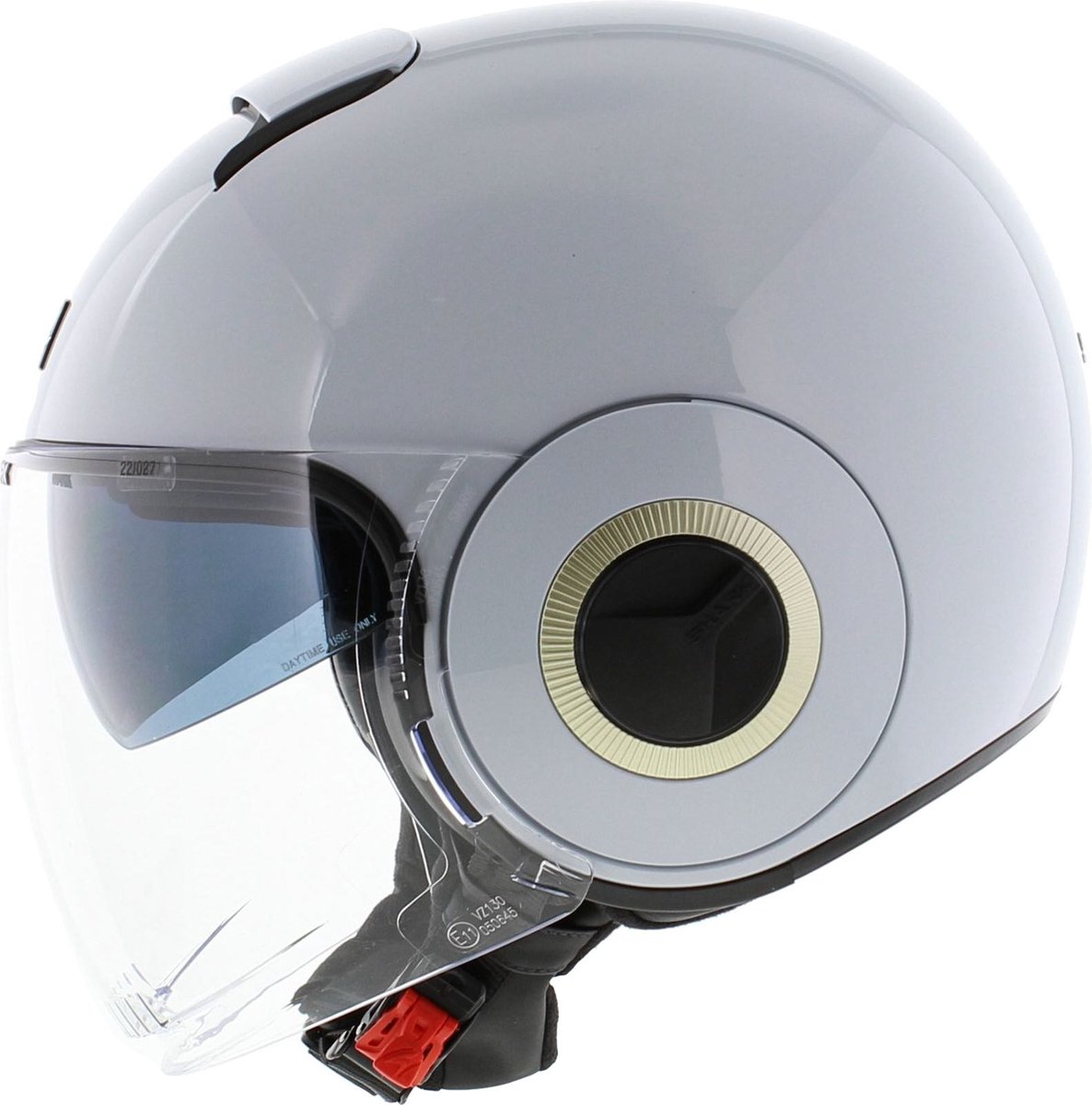 Shark Nano Blank Wit Zilver Glanzend W01 Jethelm - Maat XS - Helm – foto 7