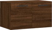 vidaXL - Wandkast - 60x36,5x35 - cm - bewerkt - hout - bruin - eikenkleur