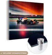 MuchoWow® Glasschilderij 90x90 cm - Schilderij acrylglas - Auto - Formule 1 - Circuit - Raceauto - Foto op glas - Schilderijen