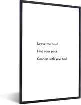 Fotolijst incl. Poster - Quotes - Spreuken - Connect with your soul - Ziel - 40x60 cm - Posterlijst