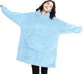 Couverture à capuche Q- Living - Snuggie - Plaid avec manches - Sweat à capuche Snuggle - Couverture polaire avec manches - Blanket à capuche - Blauw Bébé