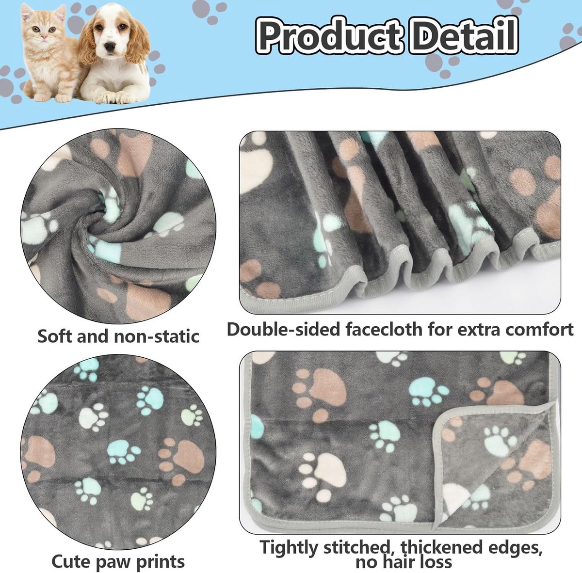 Pawsee Waterdichte hondendeken, kattendeken, wasbaar, bankbescherming, bankovertrek, wollig, liefdesdeken voor beschermhoes, sprei, L, 203 x 152 cm