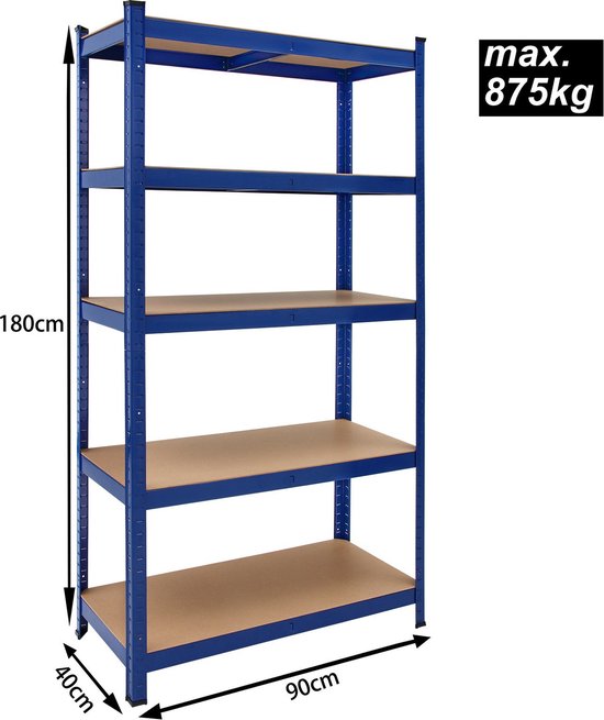 Rack de stockage en métal jusqu'à 875 kg bleu