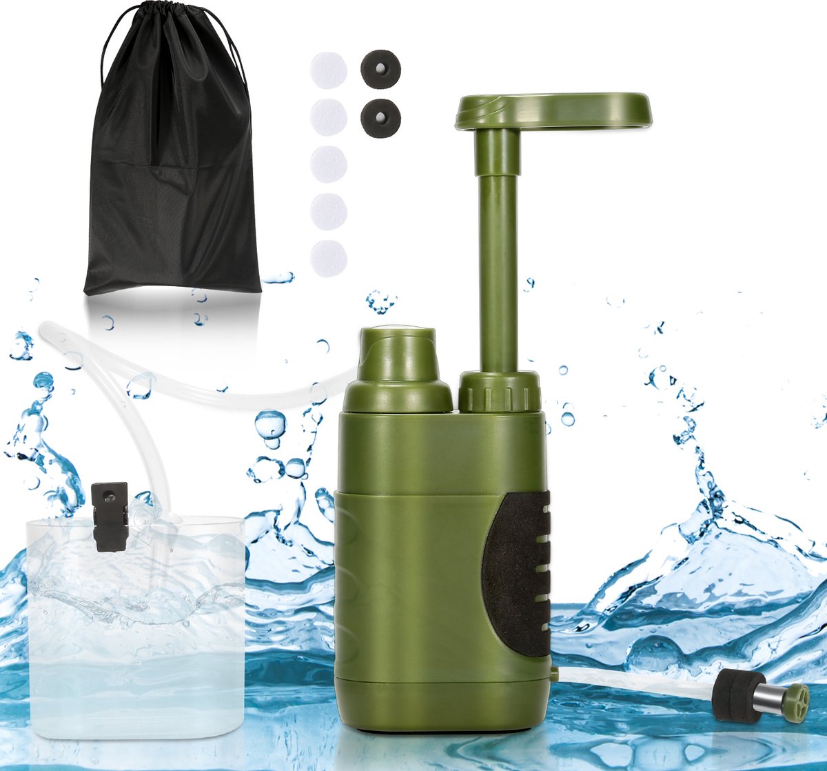 Survival handbediend robuust waterfilter - zuivering 99,9