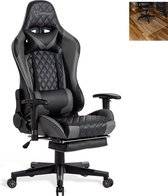 FOXSPORT Chaise de jeu - Chaise de Gaming - Chaise de Gaming - Chaises de bureau - Chaise de bureau avec coussin de nuque et coussin de dossier réglable - Hauteur d'assise réglable - Accessoires de Gaming - Avec supports de jambes - Zwart