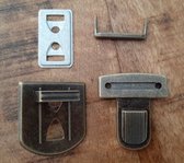 A/3518 koffer en tas sluitingen brons 4-delig - 2x tassluiting klein/small - 12 mm x 30 mm