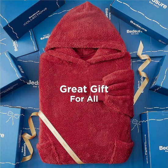 Plaid Chauffant Portable Couverture à Capuche Avec Manches BEDSURE - Plaid Portable Adulte, Doux Et Chaud, Cadeau Femme Couverture Capuche Sherpa