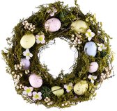 Dekoratief | Krans m/eieren en bloemetjes, 30x30x7cm | A220729