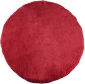 Dekoratief | Decomat rond, rood, nepbont, 40x40cm | A205418