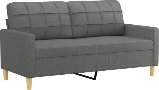 vidaXL Canapé deux places 140 cm Tissu gris foncé