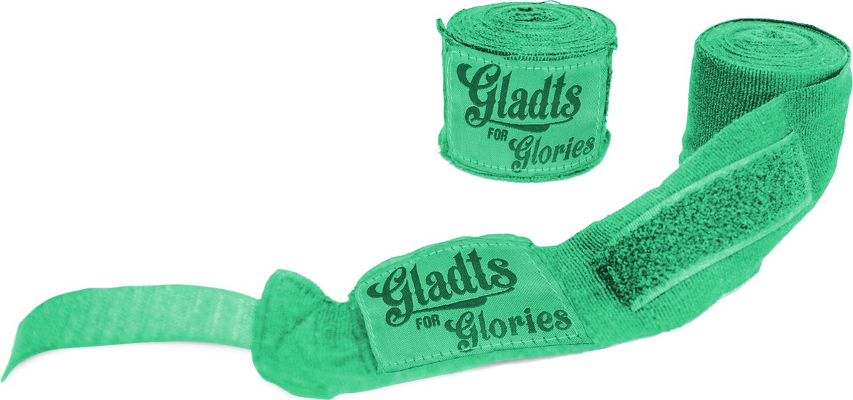 Gladts - Boksbandage - Groen - 460 cm lang - Bandage - Bandages boxing - Boksen - Kickboksen - Mma - Muay thai - Thaiboksen - Bandage boksen - Kickboks bandage - Bandage kickboksen - Boxing wraps - Boxing bandage