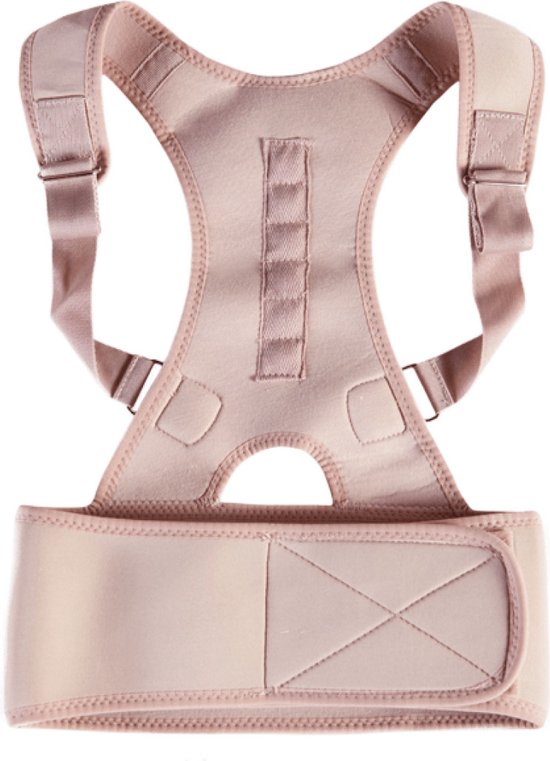 Perfect Posture Pro Verstelbare Postuur Corrector Rugbrace - Maat M, beige - Uniseks - Rugband voorkomt Rugpijn - Rug & Houding Correctie man en vrouw - Rugriem onzichtbaar onder kleding - Back Belt