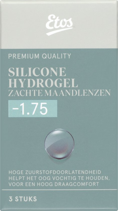 Foto: Etos maandlenzen silicone hydrogel zacht sterkte 1 75 1x3 stuks