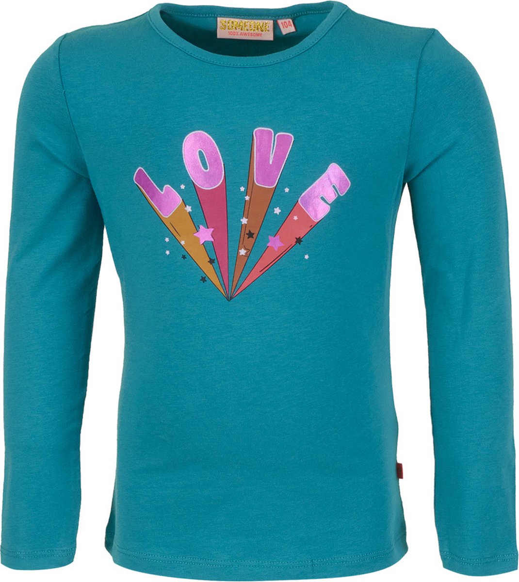Meisjes shirt - Amy-SG-03-C - Oud donker aqua