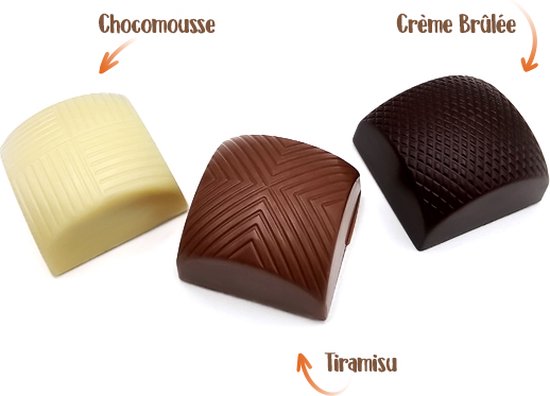 Belgische Dessert Pralines/Bonbons | Chocomouse, Creme Brulee en ...