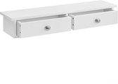 Wandplank Gisele - Met 2 Laden - Zwevend - MDF - 60x15x10 cm - Wit - Modern Design