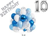 Set de Ballons Luna Balunas 10 ans Argent Blauw hélium - Anniversaire