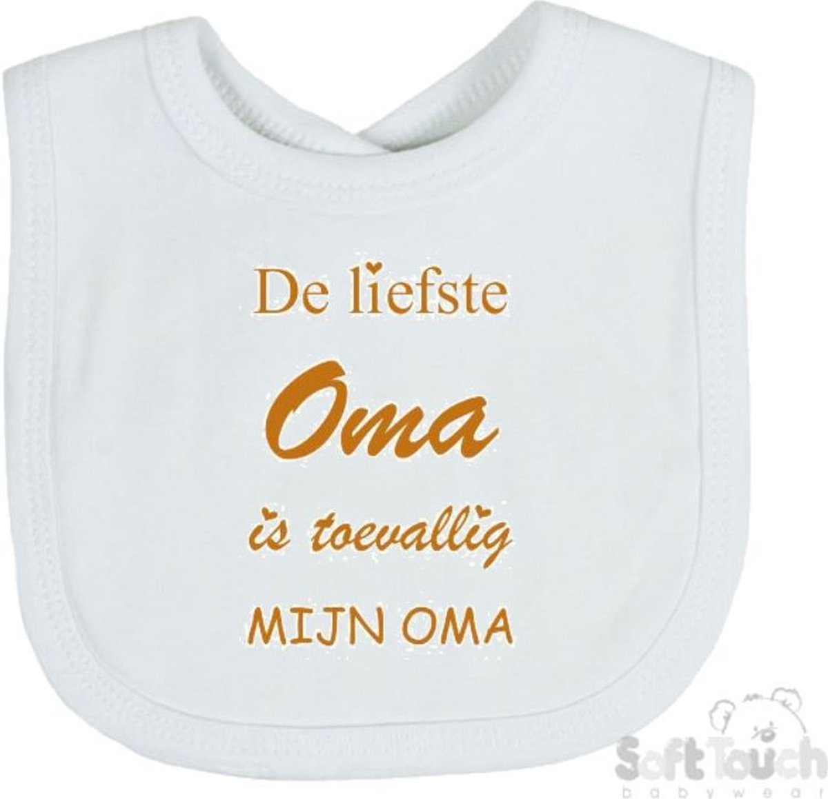 Goedkoopste Soft Touch Slabber De liefste oma is toevallig mijn oma Unisex Katoen Wit/tan Maat 33x22 Cm